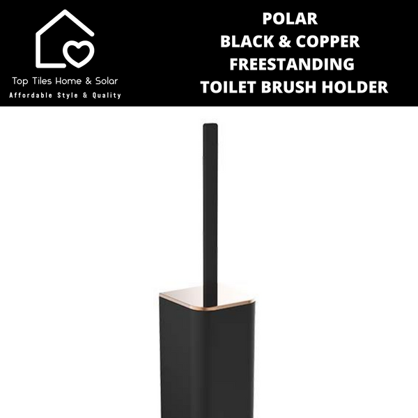 Polar Black & Copper Freestanding Toilet Brush Holder