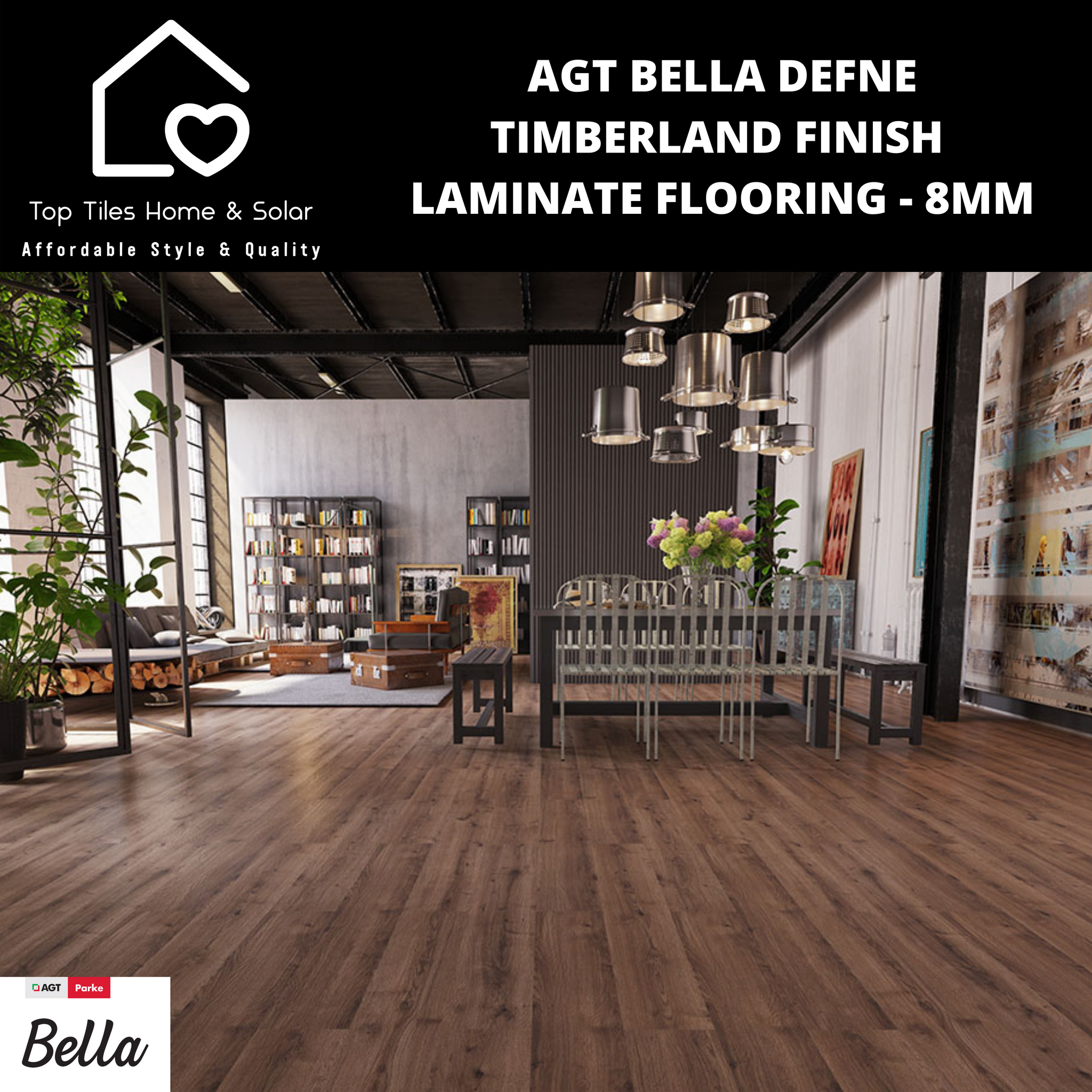 AGT Bella Defne Timberland Finish Laminate Flooring - 8mm