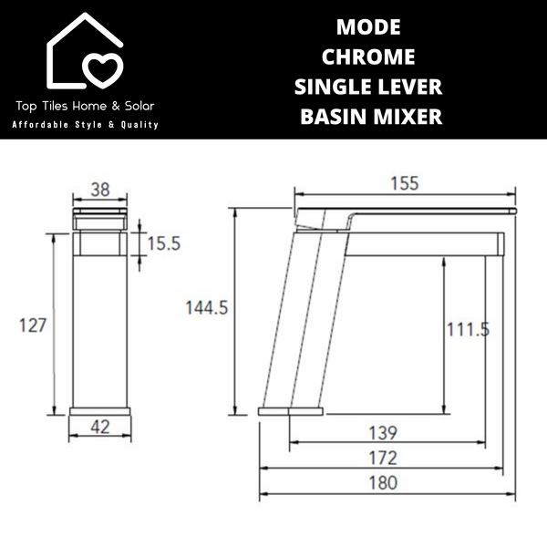 Mode Chrome Single Lever Basin Mixer
