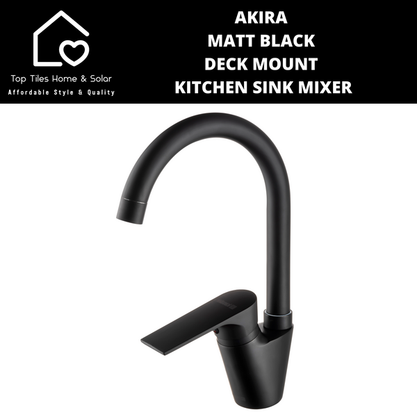 Akira Matt Black Deck Mount Kitchen Sink Mixer