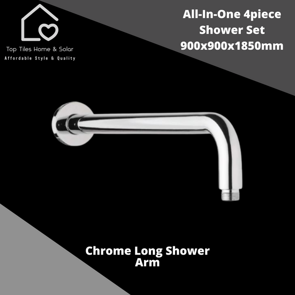 All-In-One 4Piece Chrome Shower Combo - 900x900x1850mm