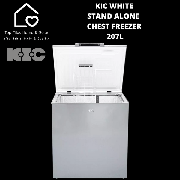 KIC White Stand Alone Chest Freezer - 207L
