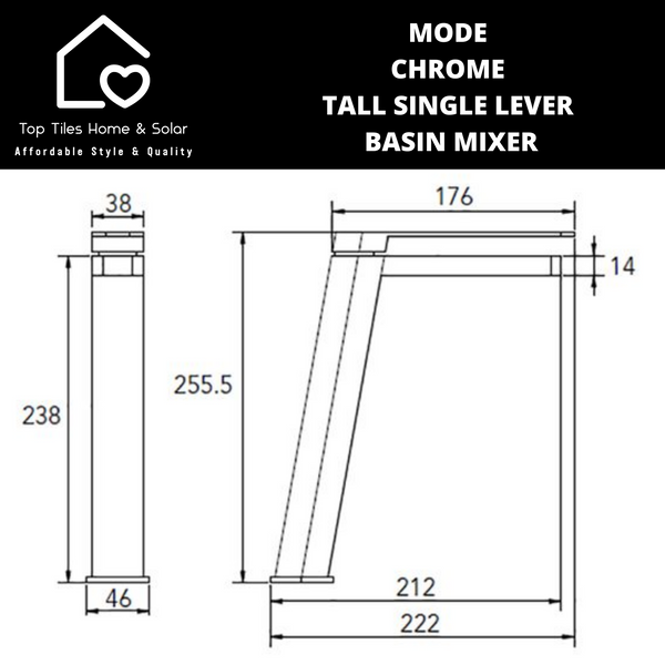Mode Chrome Tall Single Lever Basin Mixer
