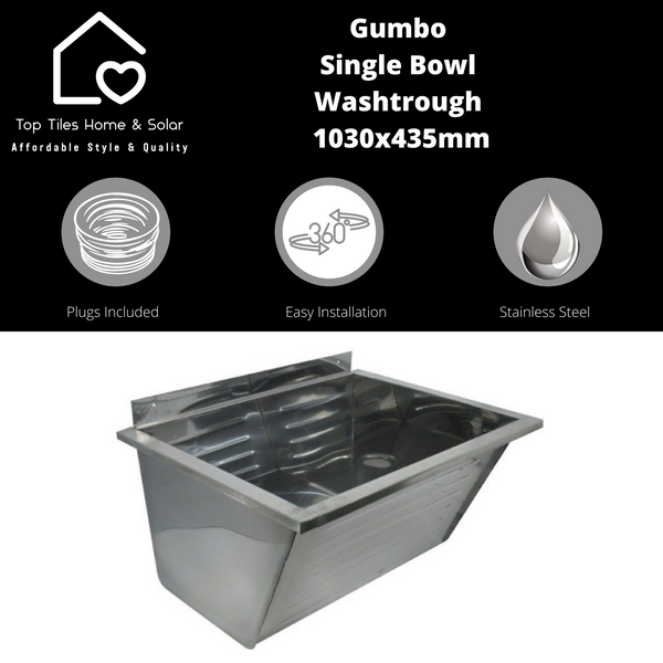 Gumbo Single Bowl Washtrough - 545x435mm
