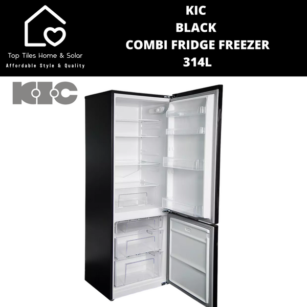 KIC Black Combi Fridge Freezer - 314L
