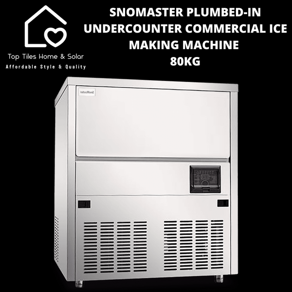 SnoMaster Plumbed-in Undercounter Commercial Ice Making Machine - 80kg