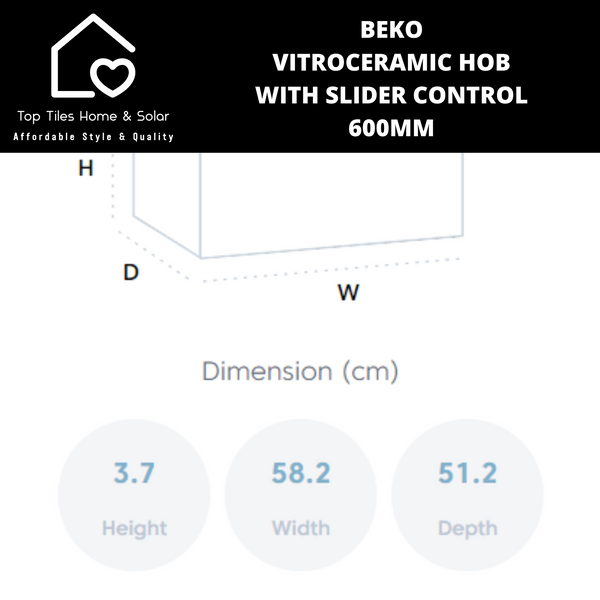 Beko Vitroceramic Hob with Slider Control - 600mm