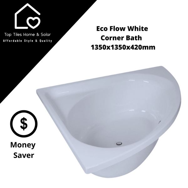 Eco Flow White Corner Bath  1350 x 1350 x 420mm