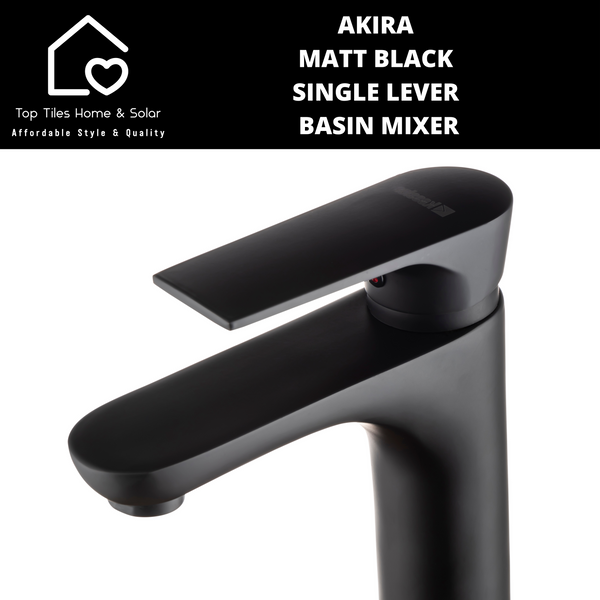 Akira Matt Black Single Lever Basin Mixer