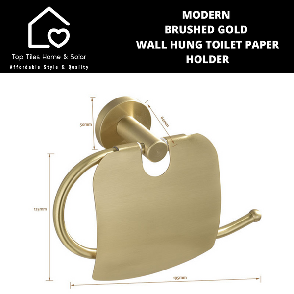 Modern Brushed Gold Wall Hung Toilet Paper Holder