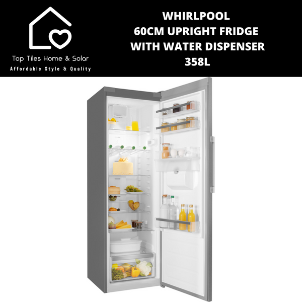 Whirlpool 60cm Upright Fridge with Water Dispenser - 358L