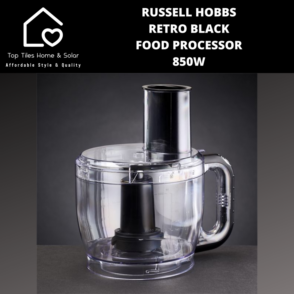 Russell Hobbs Retro Black Food Processor 850W Top Tiles Home & Solar