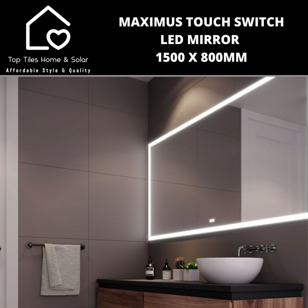 Maximus Lunar Touch Switch Led Mirror 1500 x 800mm