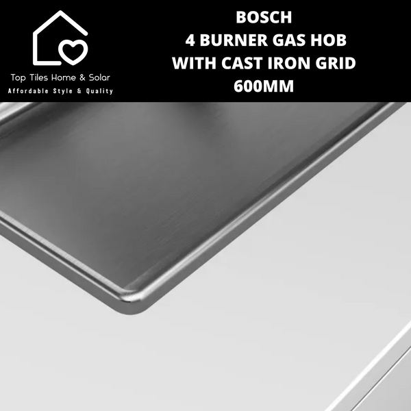 Bosch Series 6 - 4 Burner Gas Hob with Cast Iron Grid- 600mm