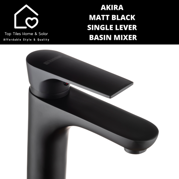 Akira Matt Black Single Lever Basin Mixer