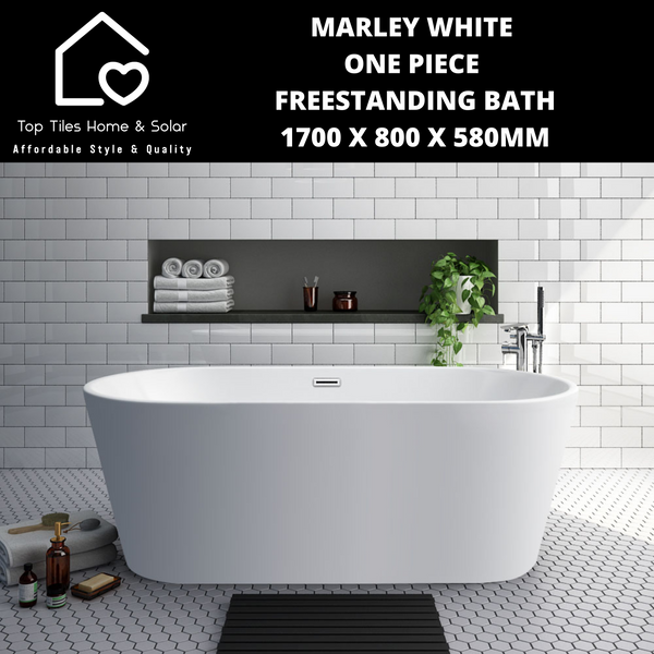 Marley White One Piece Freestanding Bath - 1700 x 800 x 580mm
