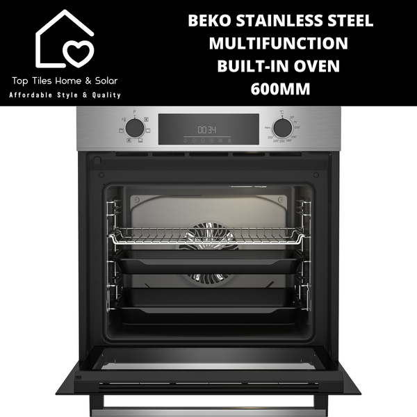 Beko Stainless Steel Multifunction Built-in Oven - 600mm BBIE12300X