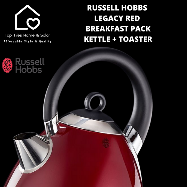 Russell Hobbs Legacy Red Breakfast Pack - Kettle & Toaster