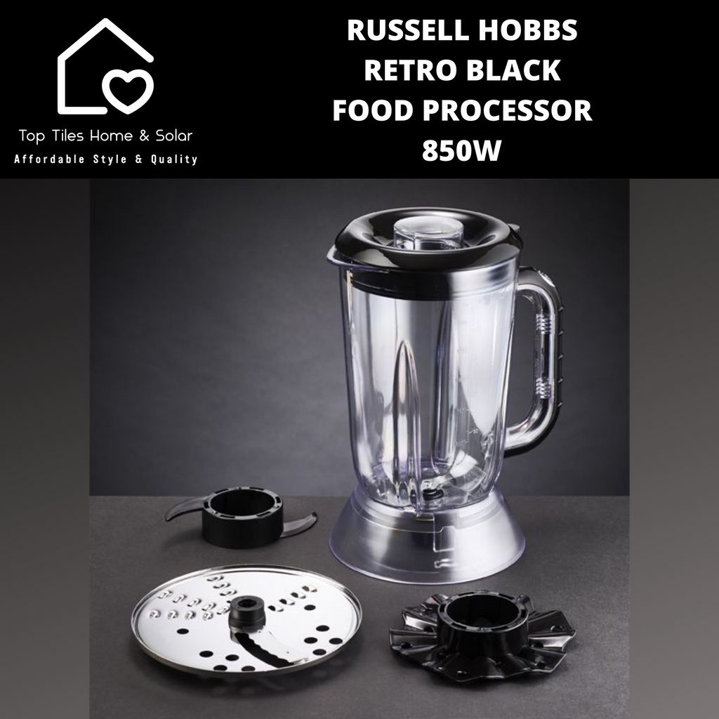 Russell Hobbs Retro Black Food Processor 850W Top Tiles Home & Solar