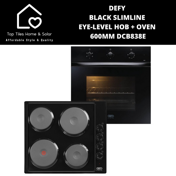 DEFY Black Slimline Eye-Level Hob + Oven - 600mm DCB838E