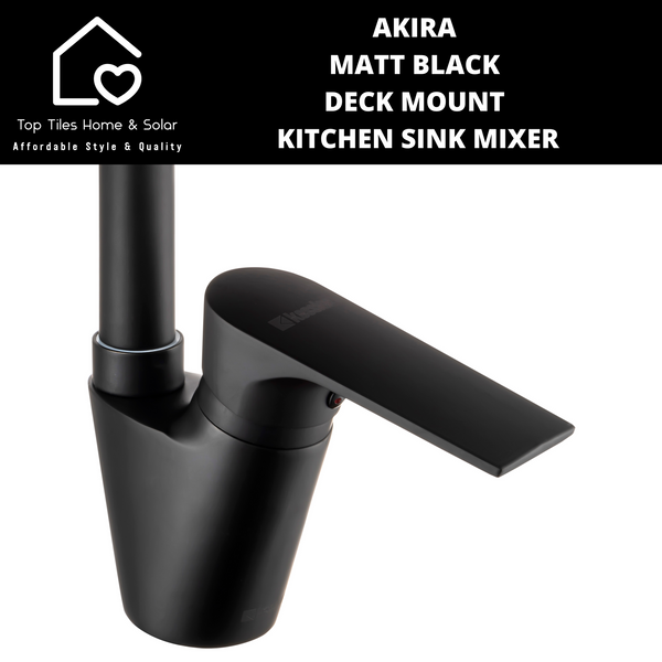 Akira Matt Black Deck Mount Kitchen Sink Mixer