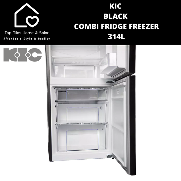 KIC Black Combi Fridge Freezer - 314L