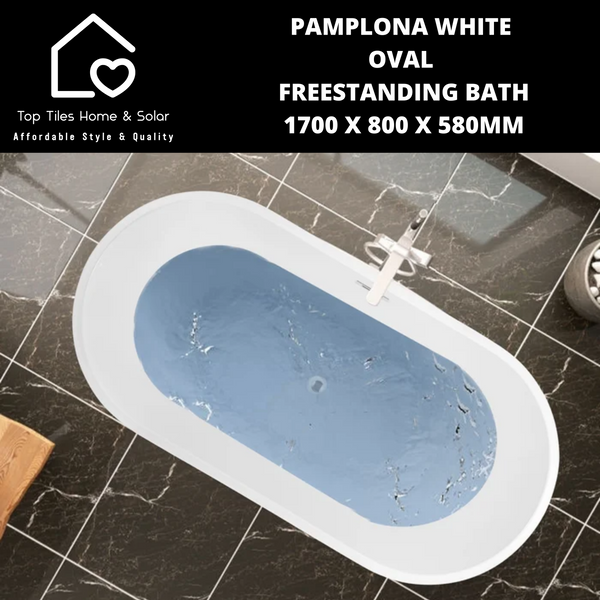 Pamplona White Oval Freestanding Bath - 1700 x 800 x 580mm