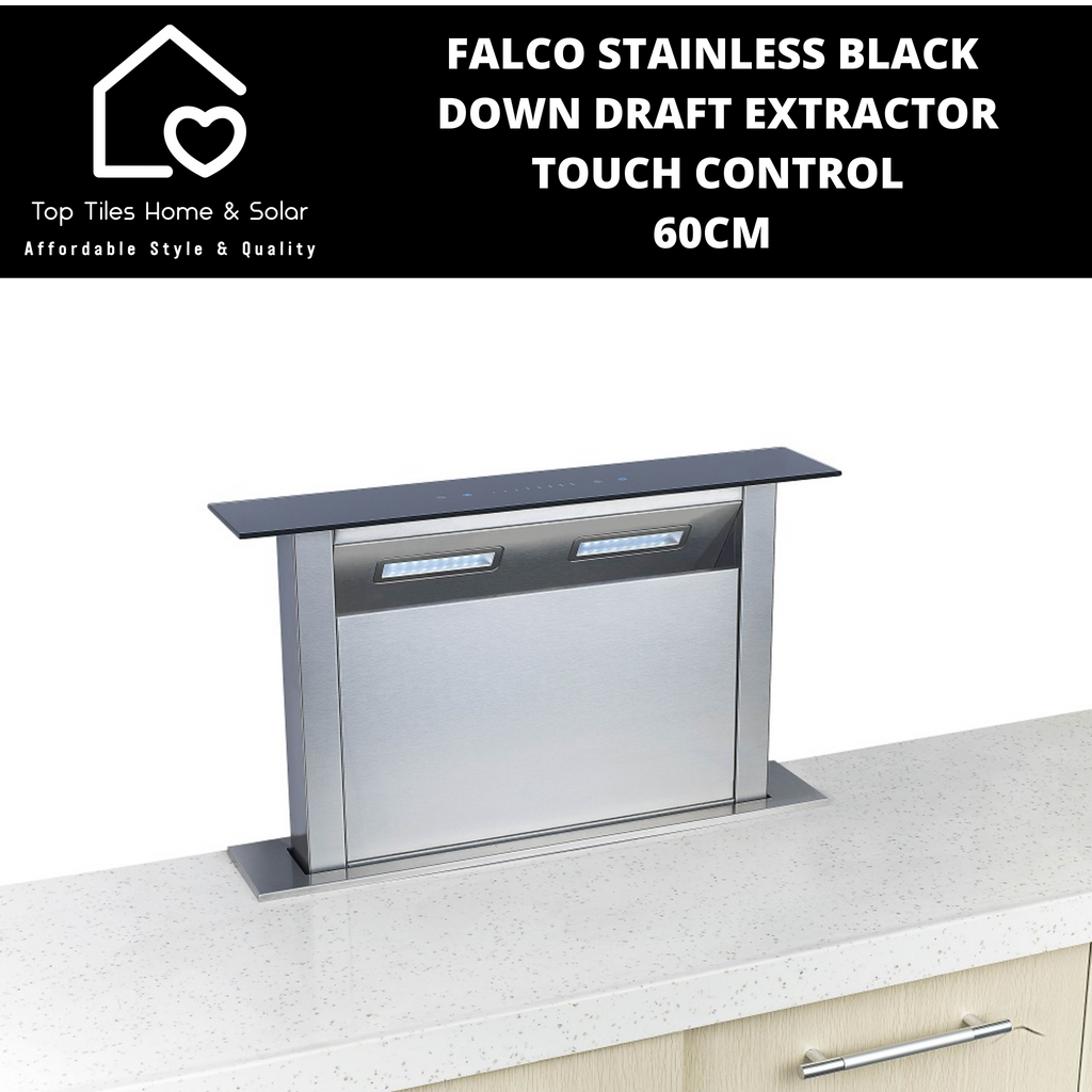 Falco Stainless Black Down Draft Extractor 60cm Touch Control