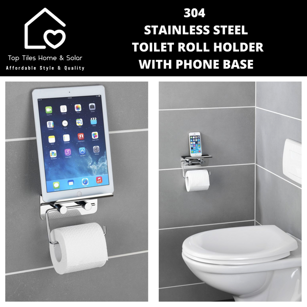 304 Stainless Steel Toilet Roll Holder With Phone Base