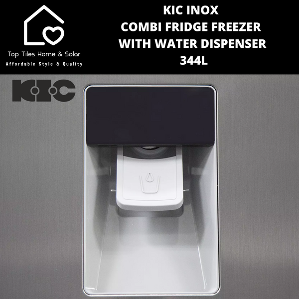 KIC Inox Combi Fridge Freezer with Water Dispenser - 344L