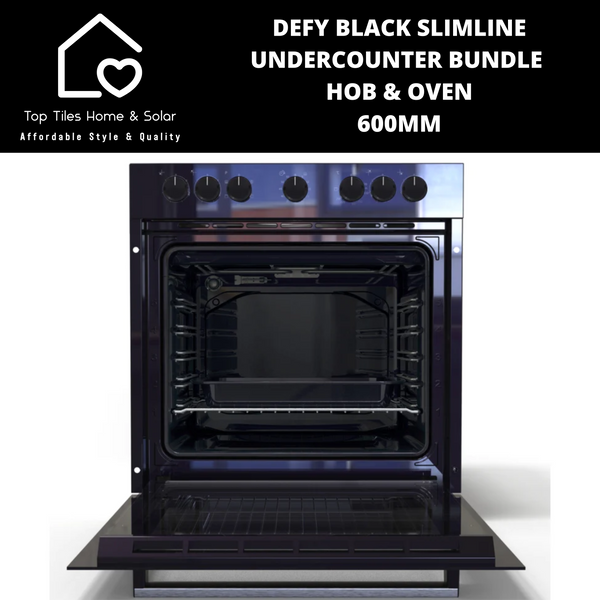 DEFY Black Slimline Undercounter Bundle Hob & Oven - 600mm DCB822E