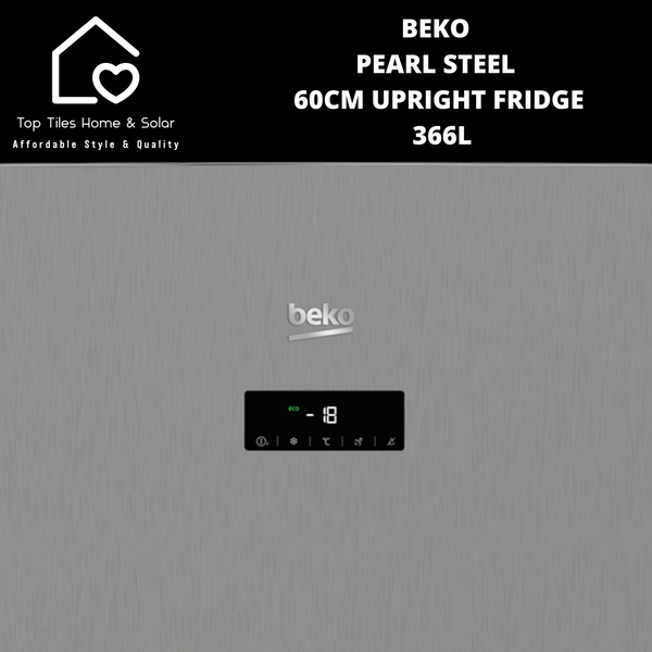 Beko Pearl Steel 60cm Upright Full Fridge - 366L