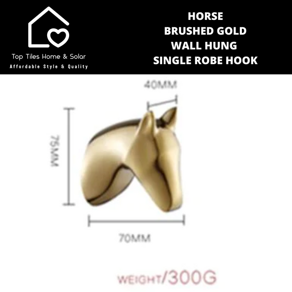 Horse Brushed Gold Wall Hung Single Robe Hook