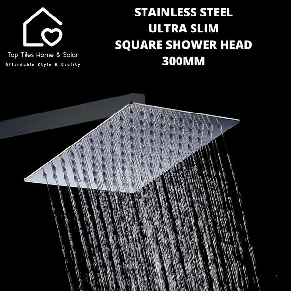 Stainless Steel Ultra Slim Square Shower Head - 300mm