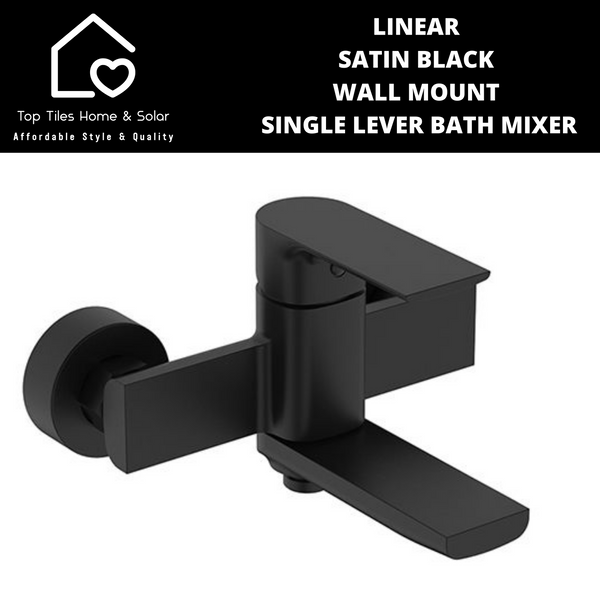 Linear Satin Black Wall Mount Single Lever Bath Mixer