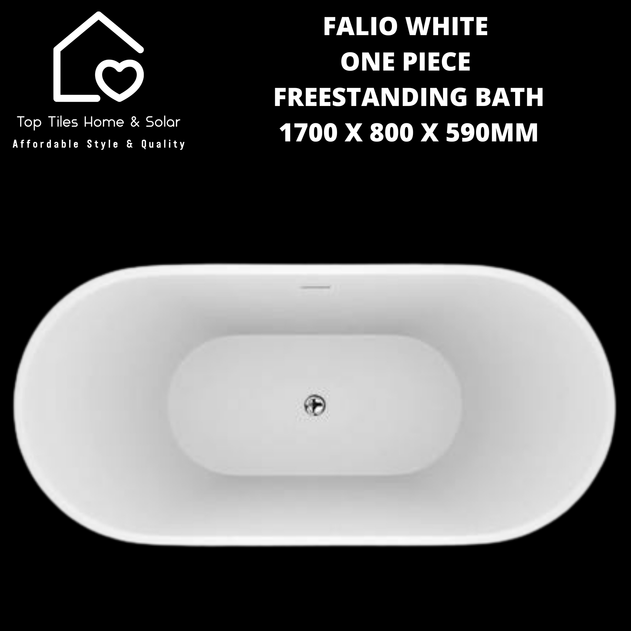 Formosa White One Piece Freestanding Bath - 1700 x 750 x 590mm