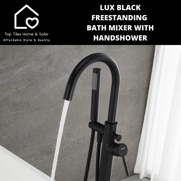 Lux Black Freestanding Bath Mixer With Handshower