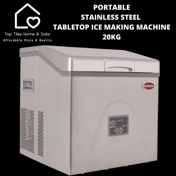 Portable Stainless Steel Tabletop Ice Making Machine - 20kg