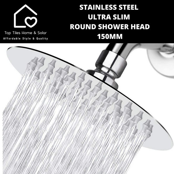 Stainless Steel Ultra Slim Round Shower Head - 150mm