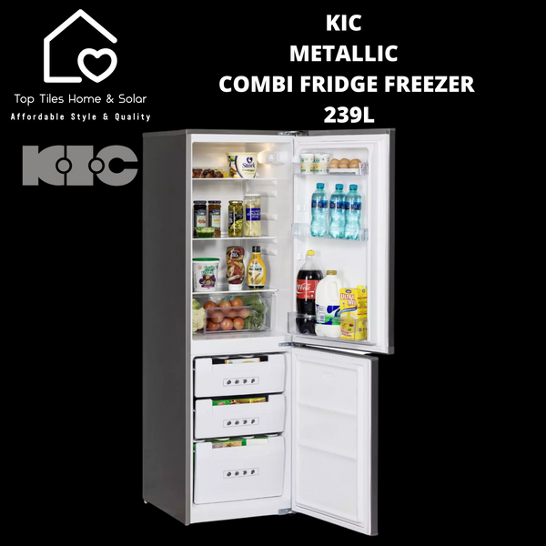 KIC Metallic Combi Fridge Freezer - 239L