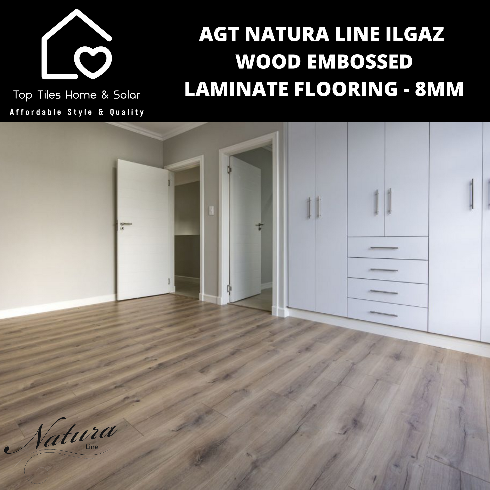 AGT Natura Line Ilgaz Wood Embossed V-Groove Laminate Flooring - 8mm