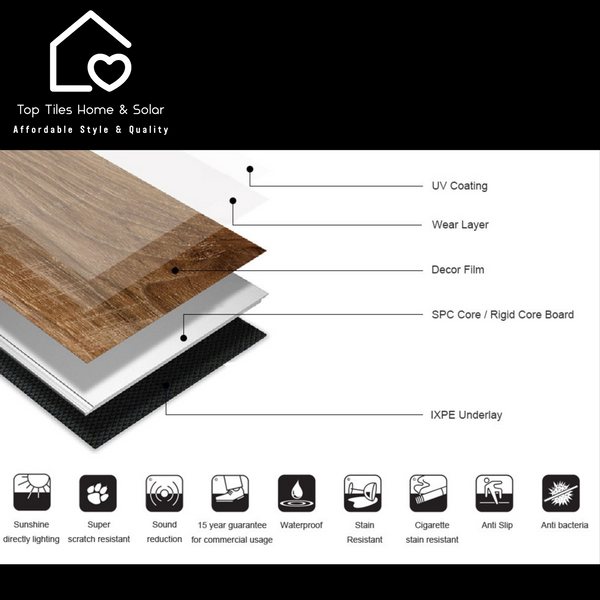 Sapphire Crystal Rigid Core Vinyl Flooring - 1230 x 184 x 5.5mm