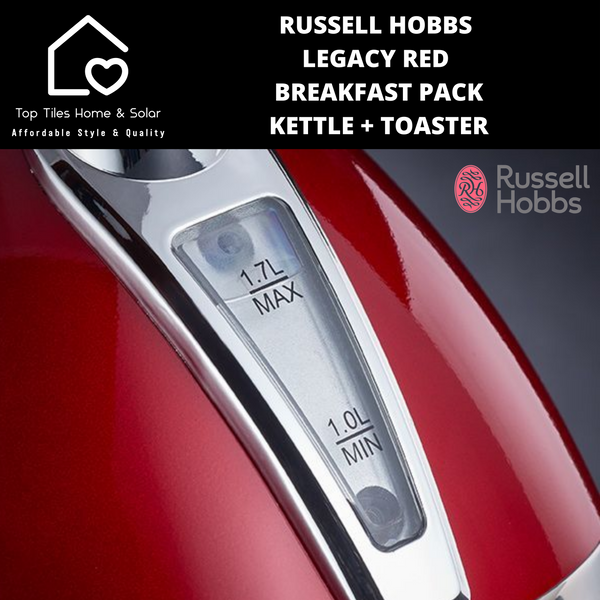 Russell Hobbs Legacy Red Breakfast Pack - Kettle & Toaster