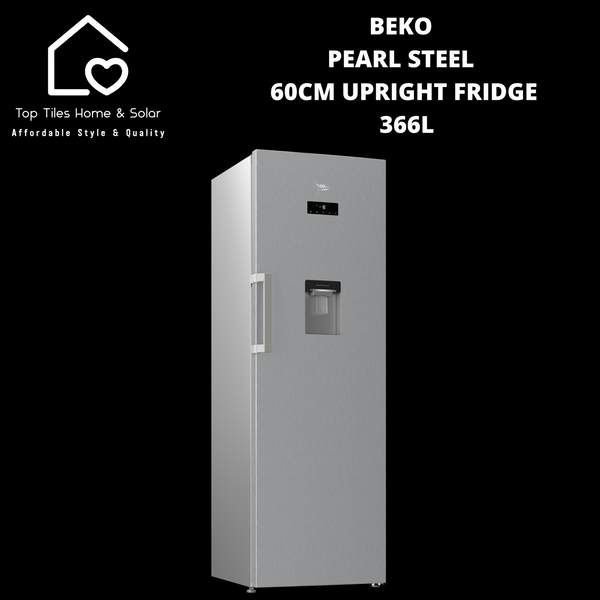 Beko Pearl Steel 60cm Upright Full Fridge - 366L
