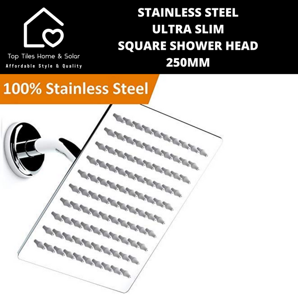 Stainless Steel Ultra Slim Square Shower Head - 250mm