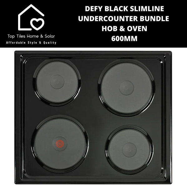 DEFY Black Slimline Undercounter Bundle Hob & Oven - 600mm DCB822E