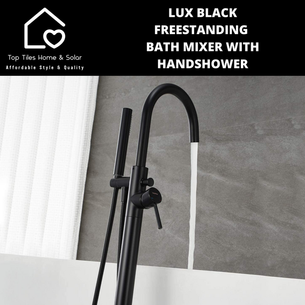 Lux Black Freestanding Bath Mixer With Handshower