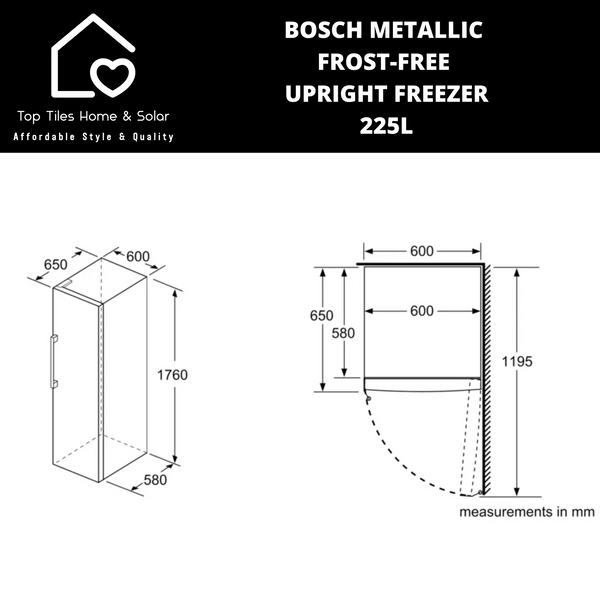 Bosch Series 4 - Metallic Frost-Free Upright Freezer - 225L