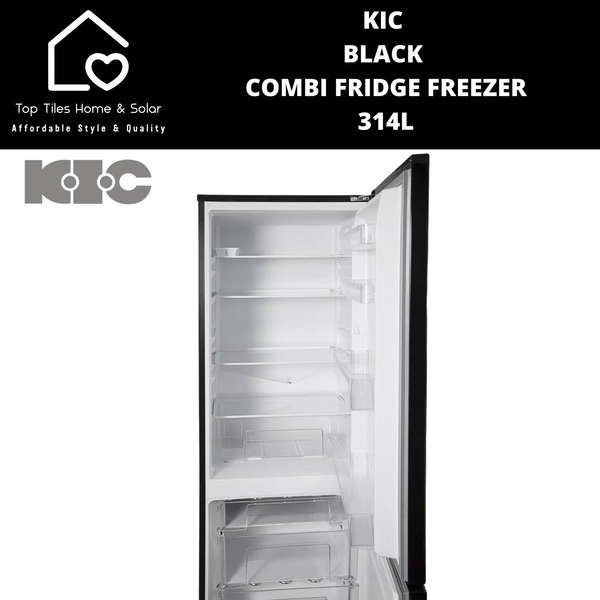 KIC Black Combi Fridge Freezer - 314L