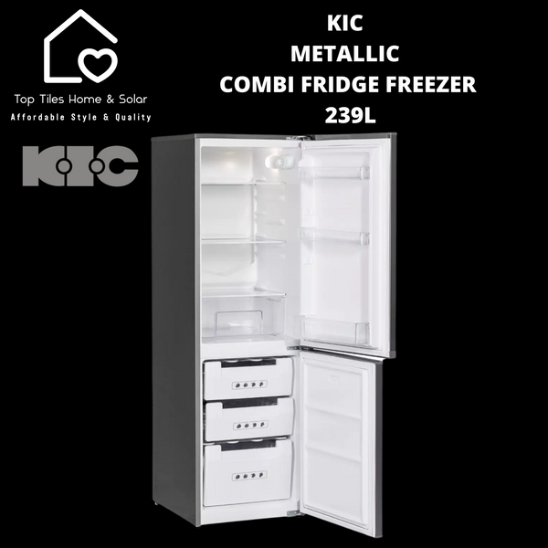 KIC Metallic Combi Fridge Freezer - 239L